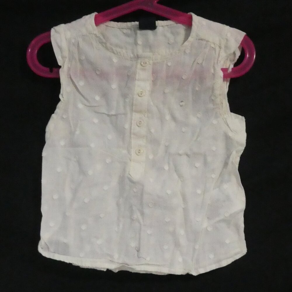 GAP KIDS | xs extra small (4-5) | Sleeveless Cream Button-Up Blouse
